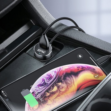 BASEUS Nagy Hatékonyságú Autós Töltő 2x USB + 2x Szivargyújtó Aljzat 80W