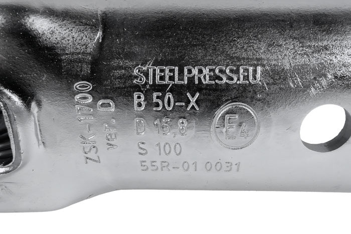 STEELPRESS ZSK-1700D+Z2 gömbfejes vonóhorog 1700 kg-os pótkocsihoz, 35-50 mm-es csővonórúddal
