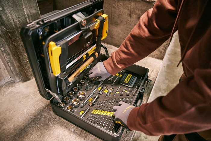 STANLEY STMT98109-1 szervizkészlet, szerszámkoffer, 142 darabos