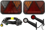 Lámpakészlet: FRISTOM LED hátsó lámpák + HORPOL LED oldalsó helyzetjelző lámpák + MANTES 5,2 m-es 7 tűs kábelköteg