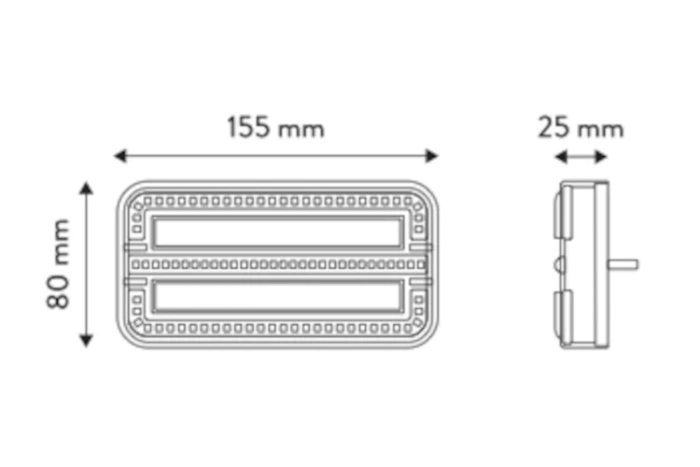 TT Technology TT.12025 LED hátsó lámpák 3 funkciós bal + jobb, mágneses