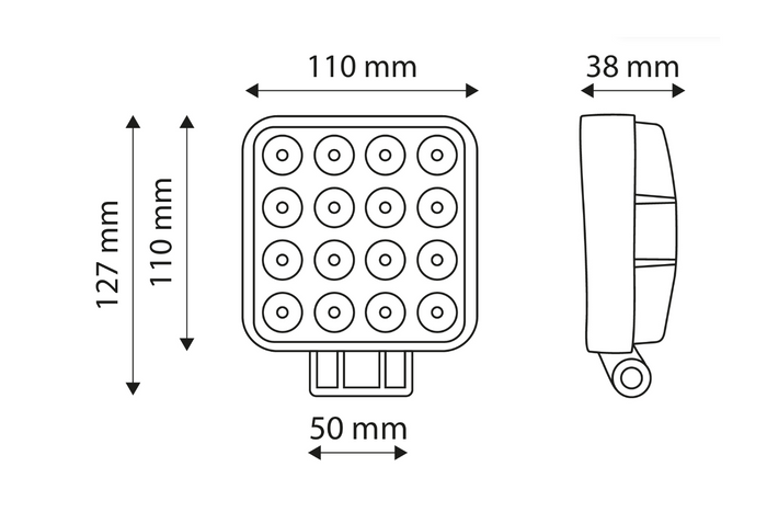 LED munkalámpa reflektorral TT TECHNOLOGY TT.13208M 16xLED 3400lm mágnessel