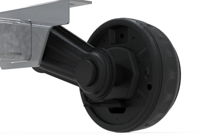 KNOTT VGB13M fékezett tengely pótkocsihoz/autószállítóhoz 1350kg 1000mm 1370mm 5x112