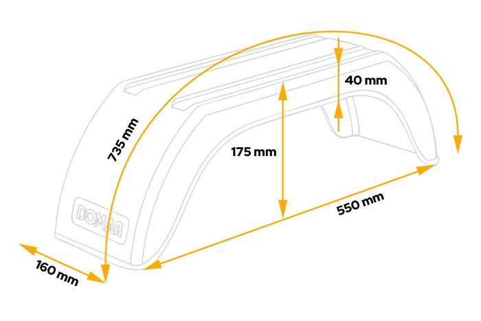 Utánfutó sárvédő 8-10" DOMAR D20100 kerékív 550/160mm
