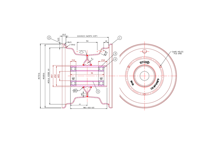 KENDA 15x6.00-6 FELNI STARCO 4.5Ax6H2 3x98 KERÉK GUMIABRONCS