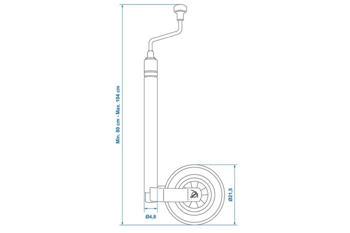 ProPlus 341510 nyomókerék 150kg 48mm 800-1040mm skálával
