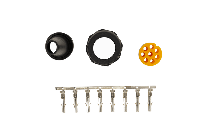 MANTES csatlakozó pótkocsi hátsó lámpáihoz bajonettzárral, 8 tűs, sárga, bal oldali