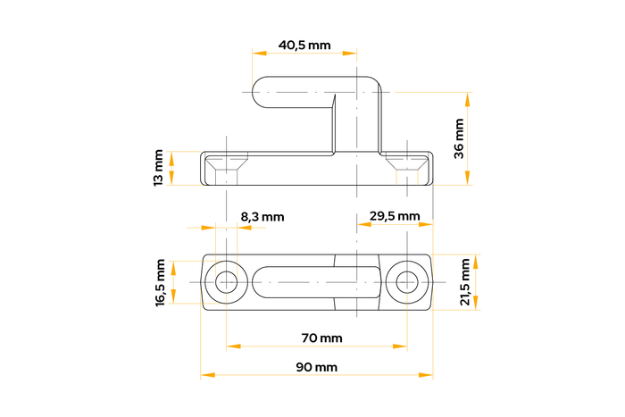 WINTERHOFF BSCHG 40-A pótkocsi oldalsó zsanértartó