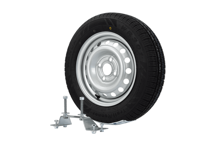 Pótkerék utánfutóhoz konzollal GUMIABRONCS WANDA 155/70 R13 79N FELNI PÓTKOCSIPŐ 4Jx13"H2 4x100 ET:30