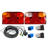 Lámpakészlet: FRISTOM FT-088 hátsó lámpák + ASPÖCK FLEXIPOINT I oldalsó helyzetjelző lámpák + MANTES 7m 13 tűs kábelköteg