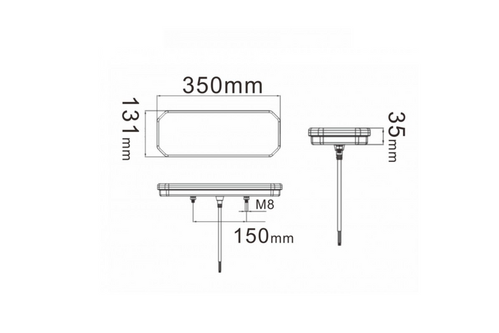 TruckLED L1949 LED hátsó lámpa 6 funkciós bal oldali