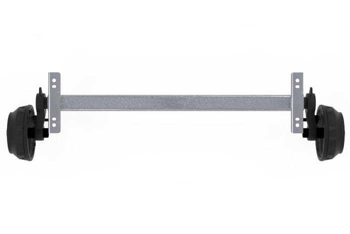 KNOTT VGB18MV fékezett tengely pótkocsihoz/autószállítóhoz 1800kg 1600mm 2070mm 5x112