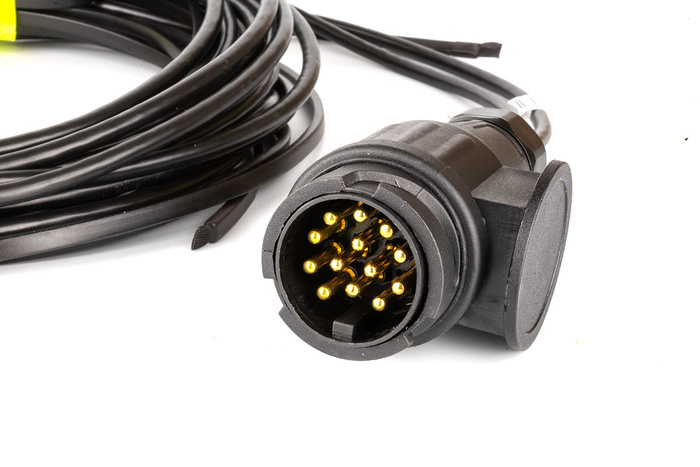 MANTES elektromos szerelés, utánfutó kábelköteg, 5,5 m, 13 tűs csatlakozó, 2x 5 tűs bajonettzár