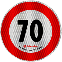 Fényvisszaverő matrica LÁMPA sebességkorlátozás 70 km/h B-33 tábla