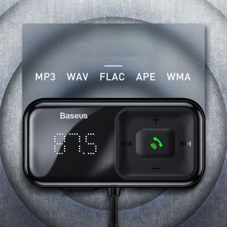 BASEUS T típusú S-16 FM adó bluetooth 5.0 MP3 + autós töltő 2x USB