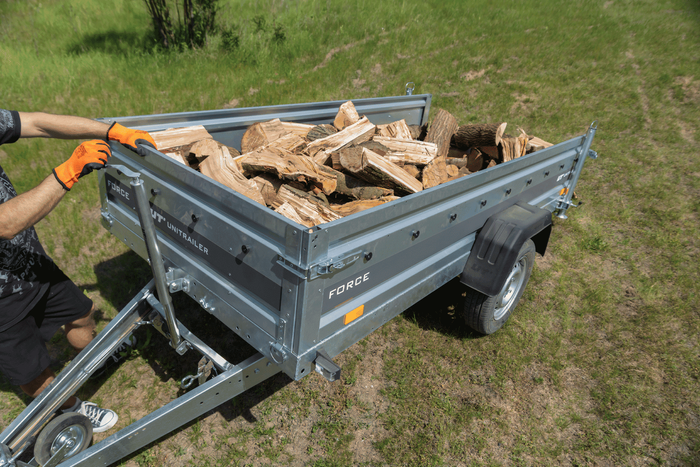 UNITRAILER hajtókaros emelő fogantyúkkal 1000 kg-os autó utánfutó billentéséhez és kirakodásához 500-865 mm