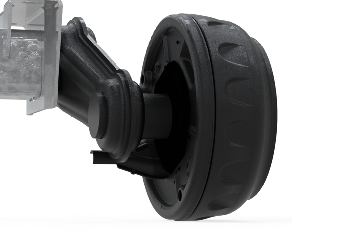 KNOTT VGB13M fékezett tengely pótkocsihoz/szállítóhoz 1350kg 1450mm 1950mm 5x112