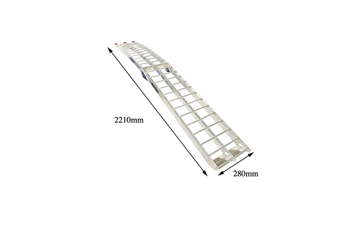 UNITRAILER ALR002 összecsukható rámpa alumínium pótkocsihoz 221cm 340kg hevederrel