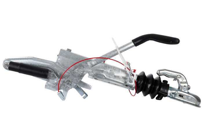 KNOTT KF13E ráfutószerkezet KK14B vonóhoroggal 1400 kg-os pótkocsihoz V-típusú vonórúddal