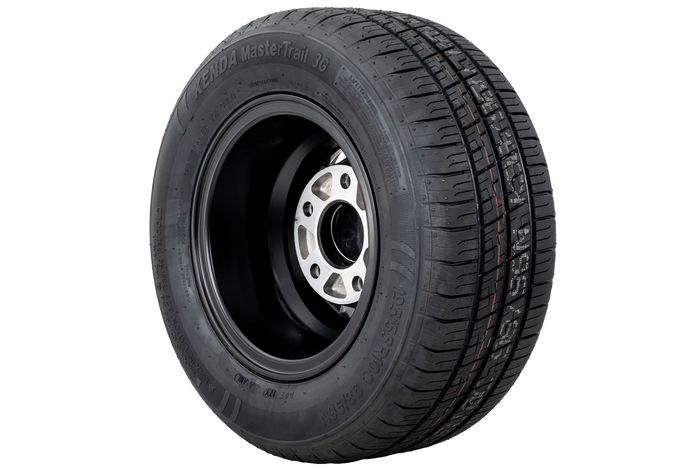 Erősített pótkocsi kerék KENDA GUMIABRONCS 195/55 R10C 98/96N ALUMÍNIUM FELNI STARCO fekete 6Jx10"H2 5x112 ET:-4