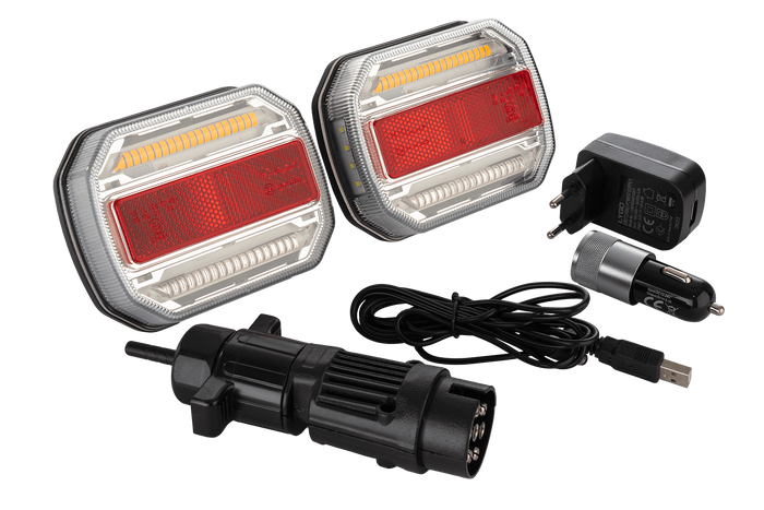 TT TECHNOLOGY TT.12018B-CAN LED hátsó lámpák 4 funkciós bal + jobb, vezeték nélküli, mágneses