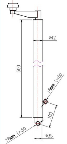 UNITRAILER hajtókaros emelő 1000 kg-os autó utánfutó billentéséhez és kirakodásához 500-865 mm