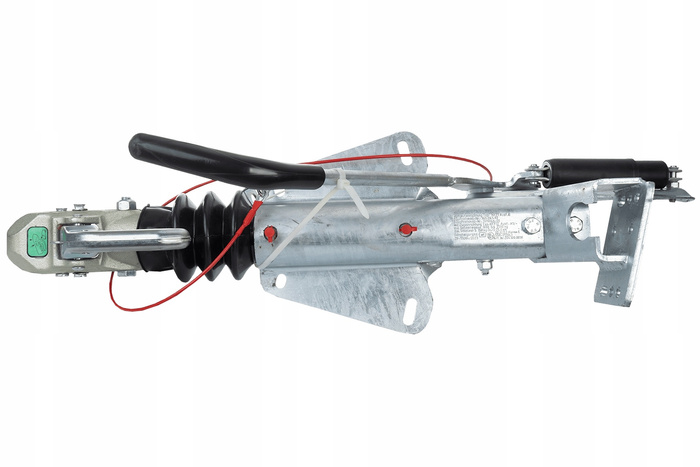 KNOTT KF27B ráfutószerkezet K27A vonóhoroggal 2700 kg-os pótkocsihoz, V-típusú vonórúddal és támasztókerék-konzollal