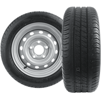 Két megerősített pótkocsi kerék szett LINGLONG GUMIABRONCS 195/50 R13C 104/101N UNITRAILER FELNI 5.5Jx13"H2 5x112 ET:30