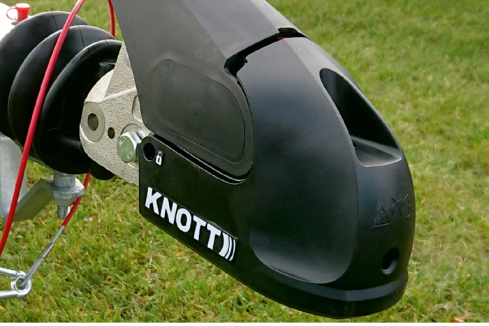 KNOTT KS30 gömbfejes vonóhorog stabilizátorral 3000 kg-os pótkocsihoz, 50 mm-es csővonórúddal