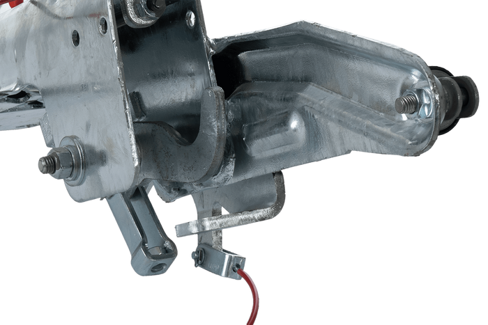 KNOTT KF17A ráfutószerkezet K20B vonóhoroggal 1700 kg-os pótkocsihoz V-típusú vonórúddal