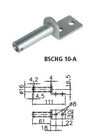 UNITRAILER oldalsó zsanértartó 16 mm átmérőjű pótkocsi oldalához