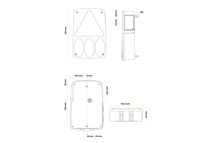 ASPÖCK Earpoint IV hátsó lámpa 5 funkciós bal oldali