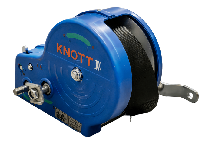 Wciągarka 1150 kg Knott z pasem obudowa niebieska [outlet]