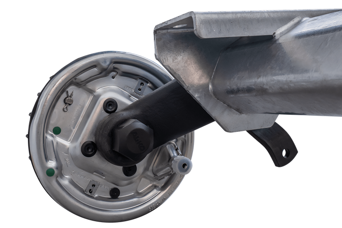 AL-KO EURO fékezett hajóutánfutó tengely 1800kg 1645/1755mm 2230mm 5x112