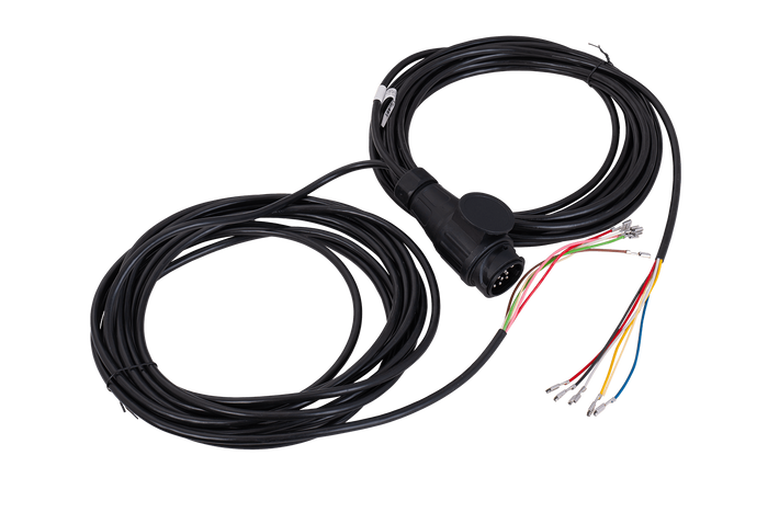 MANTES elektromos szerelés, utánfutó kábelköteg, 7 m, 13 tűs csatlakozó, 6,3-as csatlakozók