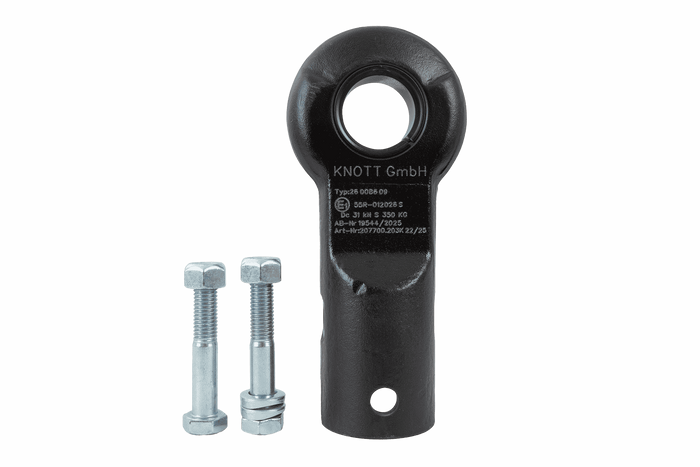KNOTT KK7488S vonószem 3500 kg-os pótkocsihoz, 50 mm-es csővonórúddal, új típus