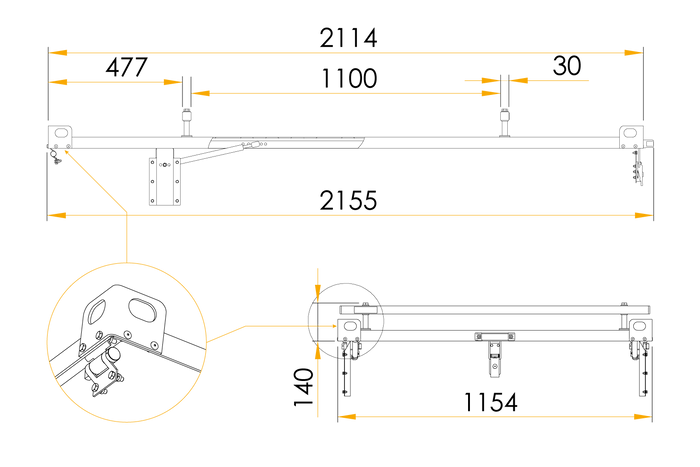 UNITRAILER KERTI PÓTKOCSI 200 KIPP pótkocsiponyva hengerzárral / kulcsos zárral