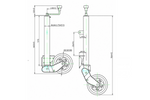 UNITRAILER automata csúszókerekek fogantyúval 500kg 60mm 660-904 mm