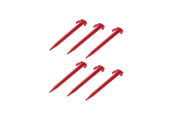 Hat darabos ProPlus sátorcövek készlet 364824 műanyag cövek 19 cm-es kötél rögzítéséhez