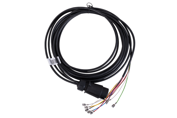 MANTES elektromos szerelési kábelköteg 4m-es 7 tűs dugóval, 6,3-as csatlakozókkal