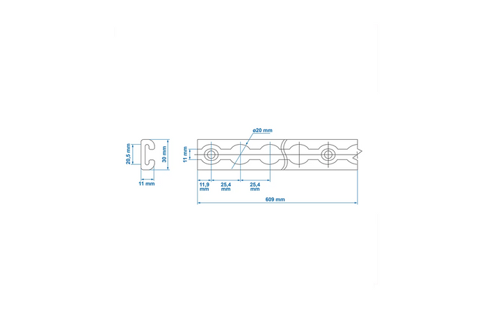 ProPlus 342174 repülőgép-rakodósín, alumínium rakománysín, 60 cm
