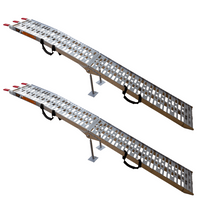UNITRAILER ALR003 összecsukható rámpa alumínium rámpák pótkocsikhoz 221cm 680kg hevederrel és tartóval, 2 darabos készlet