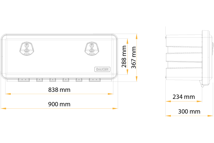 DAKEN 81109 JUST szerszámosláda 900x367x300mm 58l