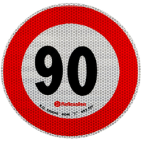 Fényvisszaverő matrica LÁMPA sebességkorlátozás 90 km/h B-33 tábla