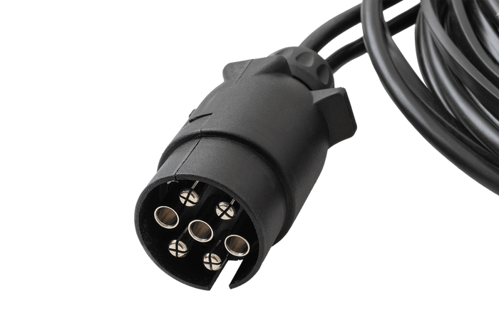 ASPÖCK elektromos szerelés, utánfutó kábelköteg 5 m, 7 tűs csatlakozó, 2x 5 tűs bajonettzár