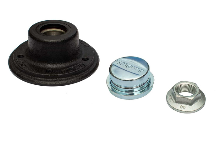 Agy csapággyal fékezetlen tengelyhez KNOTT 5x112 anyaburkolat