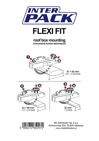 Flexi Fit univerzális bilincsek (4 db-os készlet) - tetőbox rögzítéshez