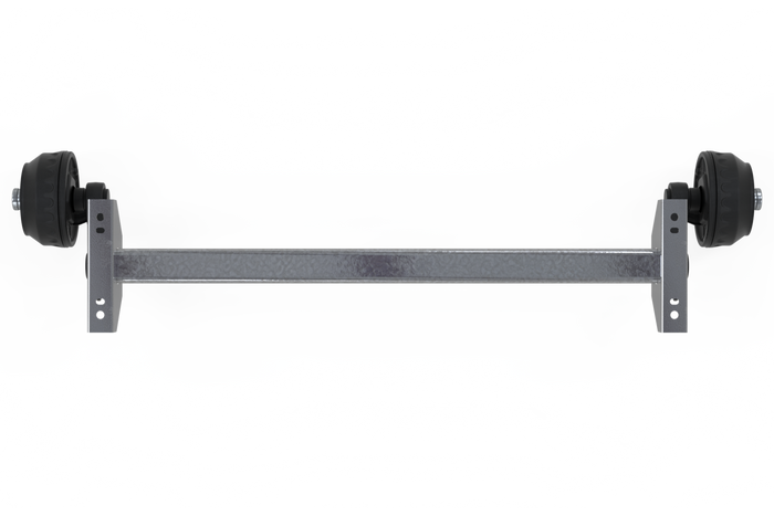 KNOTT VGB15 fékezett tengely pótkocsihoz/szállítóhoz 1500kg 1850mm 2300mm 5x112