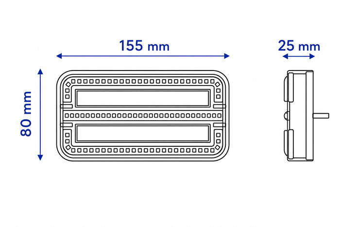 TT Technology TT.12028B-CAN LED hátsó lámpák 3 funkcióval, CANBUS mágnessel, bal + jobb oldali