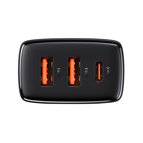 BASEUS Kompakt 2xUSB-A, USB-C fali töltő